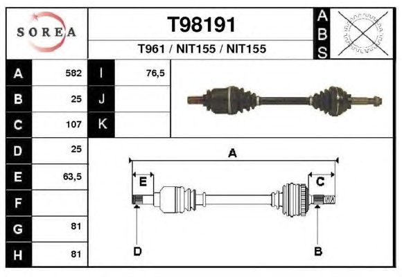 Arbre de transmission T98191