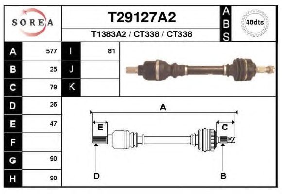 Drivaksel T29127A2