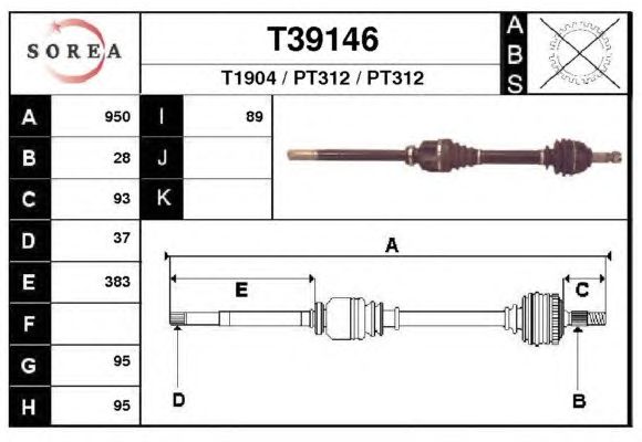 Arbre de transmission T39146