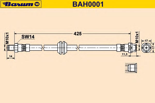 Tubo flexible de frenos BAH0001