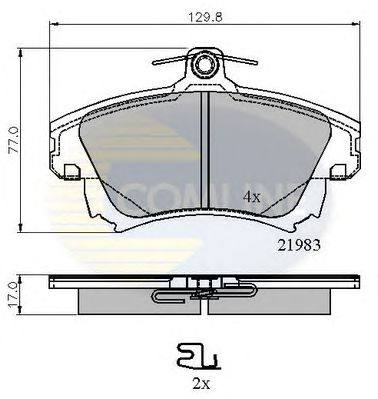 Комплект тормозных колодок, дисковый тормоз CBP3813