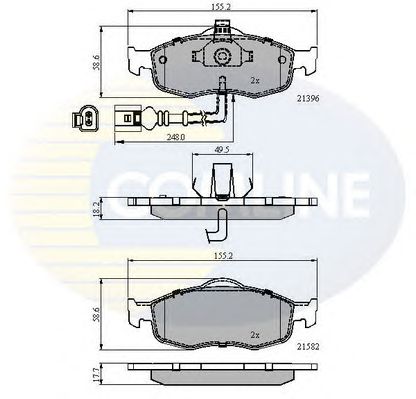 Комплект тормозных колодок, дисковый тормоз CBP1514
