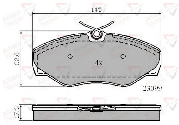 Комплект тормозных колодок, дисковый тормоз ADB01780