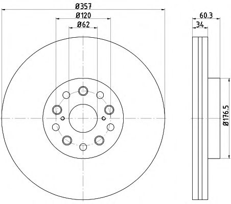 Тормозной диск 8DD 355 116-911