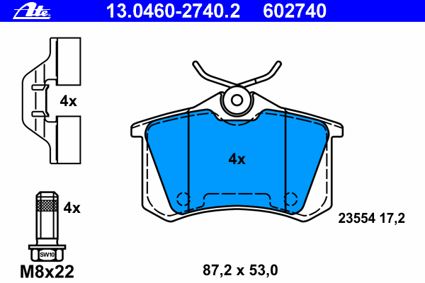 Kit de plaquettes de frein, frein à disque 13.0460-2740.2