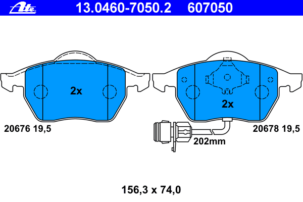 Kit de plaquettes de frein, frein à disque 13.0460-7050.2