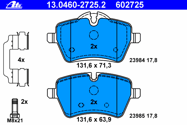 Brake Pad Set, disc brake 13.0460-2725.2