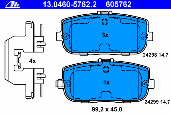 Комплект тормозных колодок, дисковый тормоз 13.0460-5762.2