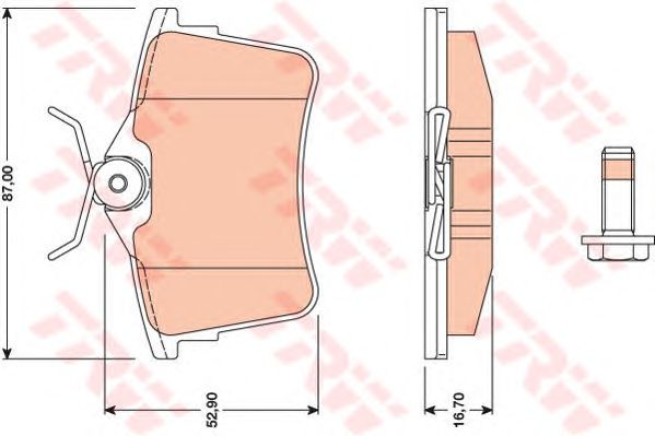 Комплект тормозных колодок, дисковый тормоз GDB1799