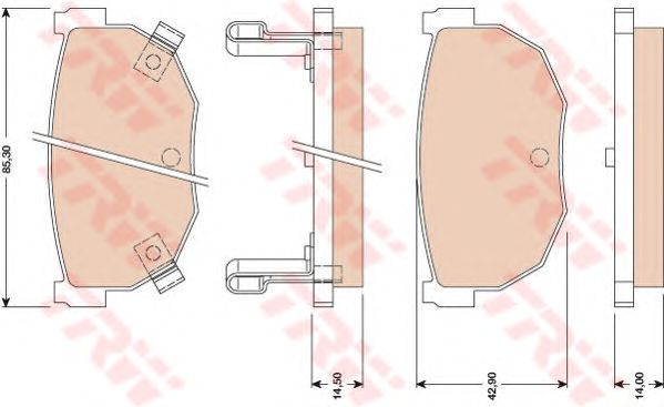Комплект тормозных колодок, дисковый тормоз GDB3056