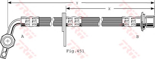 Tubo flexível de travão PHD477