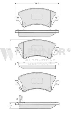 Комплект тормозных колодок, дисковый тормоз FB210854