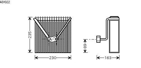 Evaporator, air conditioning AIV022