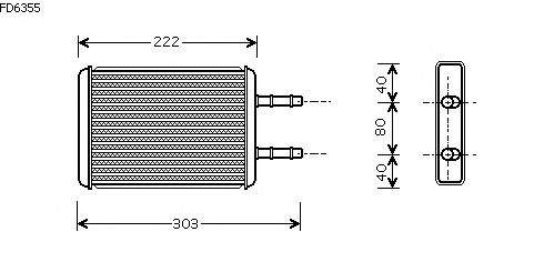 Permutador de calor, aquecimento do habitáculo FD6355