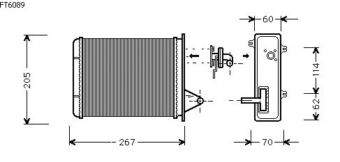 Permutador de calor, aquecimento do habitáculo FT6089