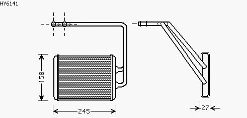 Permutador de calor, aquecimento do habitáculo HY6141