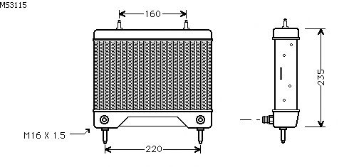 масляный радиатор, двигательное масло MS3115