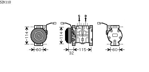 Compressor, ar condicionado SZK110