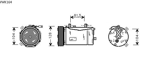 Compressor, airconditioning VWK164