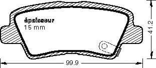 Комплект тормозных колодок, дисковый тормоз 1002