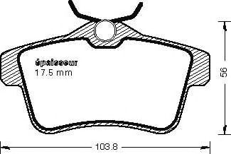 Комплект тормозных колодок, дисковый тормоз 975