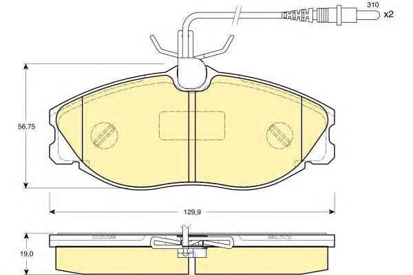 Комплект тормозных колодок, дисковый тормоз 6112591