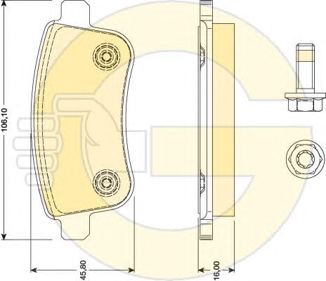Комплект тормозных колодок, дисковый тормоз 6117911