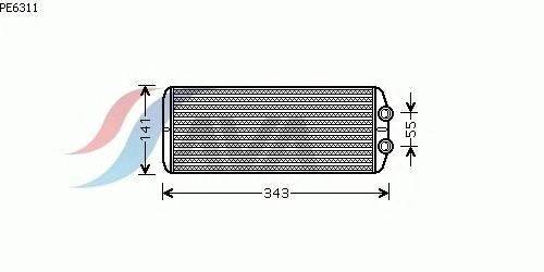 Permutador de calor, aquecimento do habitáculo PE6311