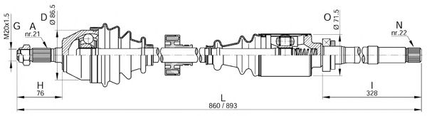 Albero motore/Semiasse DRS6057.00