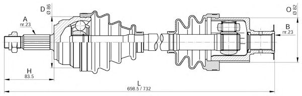 Albero motore/Semiasse DRS6204.00