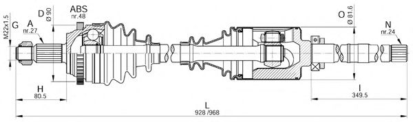 Albero motore/Semiasse DRS6244.00