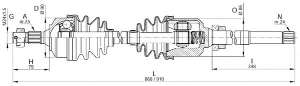 Albero motore/Semiasse DRS6247.00