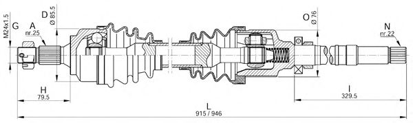 Albero motore/Semiasse DRS6255.00