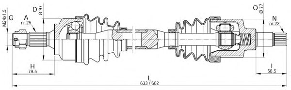 Albero motore/Semiasse DRS6257.00