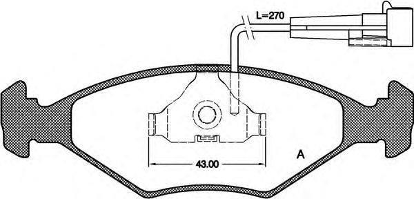 Kit de plaquettes de frein, frein à disque BPA0281.12