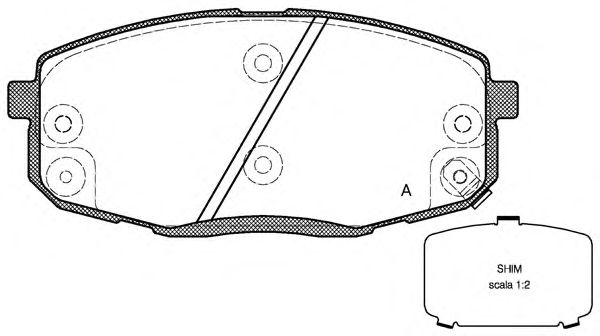 Kit de plaquettes de frein, frein à disque BPA1038.12