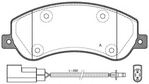 Комплект тормозных колодок, дисковый тормоз BPA1250.02