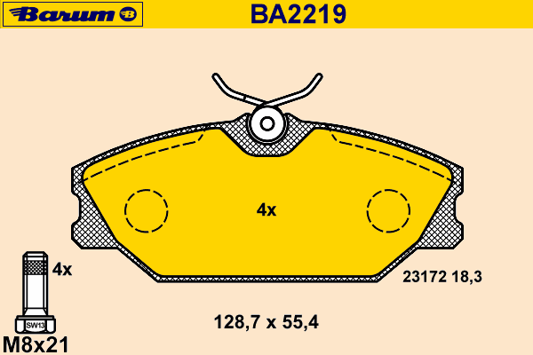 Bremsbelagsatz, Scheibenbremse BA2219