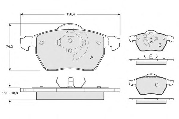 Комплект тормозных колодок, дисковый тормоз PF13131