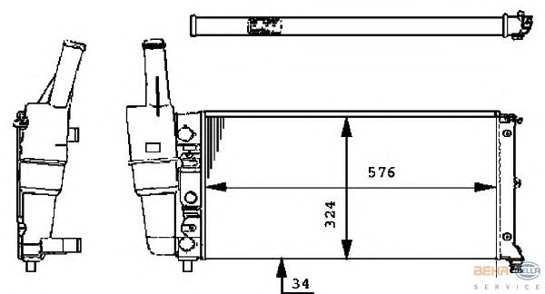 Radiador, refrigeración del motor 8MK 376 713-541