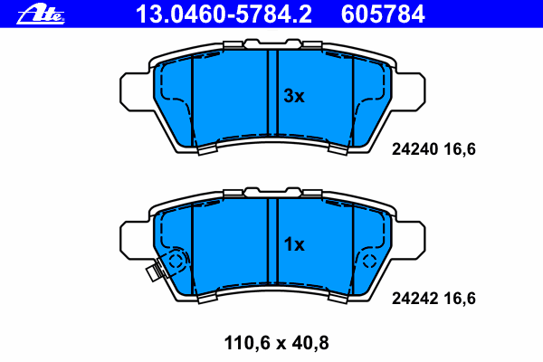 Brake Pad Set, disc brake 13.0460-5784.2