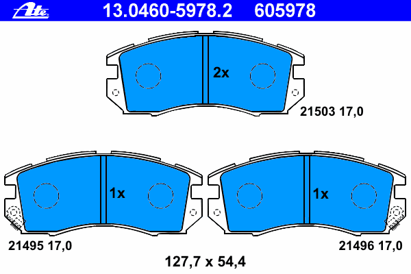 Комплект тормозных колодок, дисковый тормоз 13.0460-5978.2