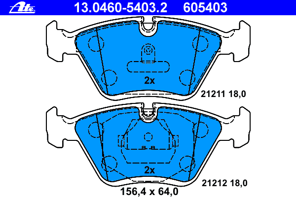 Комплект тормозных колодок, дисковый тормоз 13.0460-5403.2