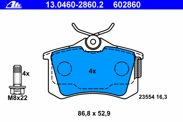 Brake Pad Set, disc brake 13.0460-2860.2