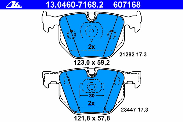 Brake Pad Set, disc brake 13.0460-7168.2