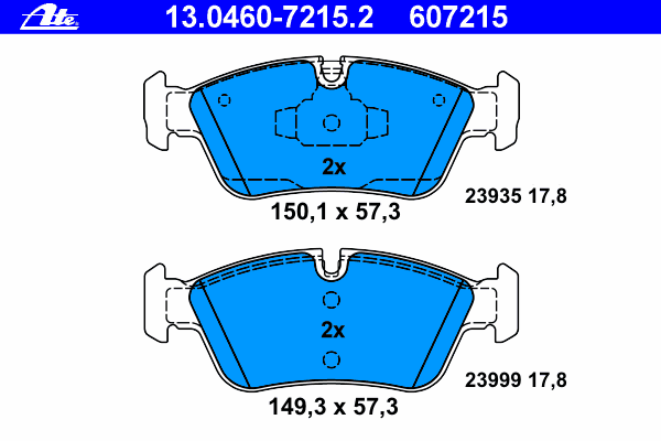 Комплект тормозных колодок, дисковый тормоз 13.0460-7215.2