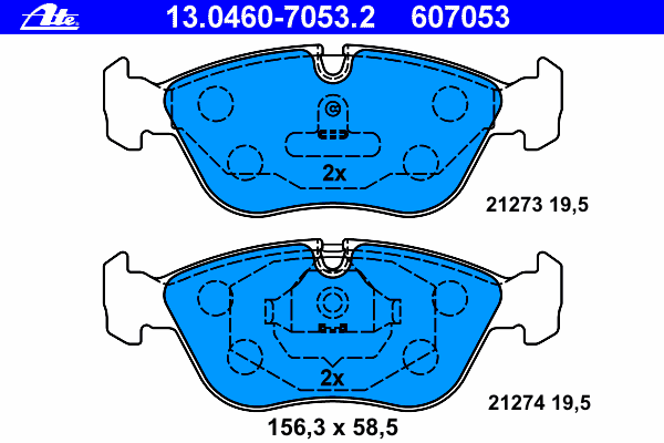 Kit de plaquettes de frein, frein à disque 13.0460-7053.2
