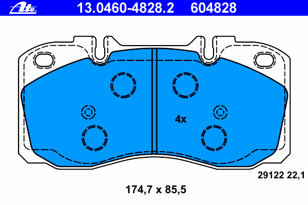 Комплект тормозных колодок, дисковый тормоз 13.0460-4828.2