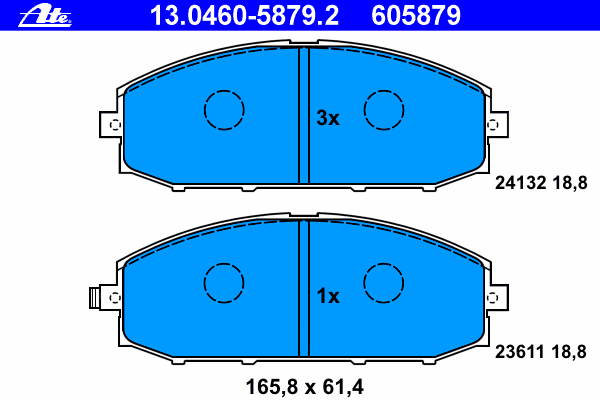 Комплект тормозных колодок, дисковый тормоз 13.0460-5879.2