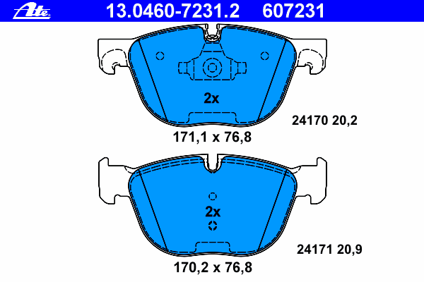 Kit de plaquettes de frein, frein à disque 13.0460-7231.2